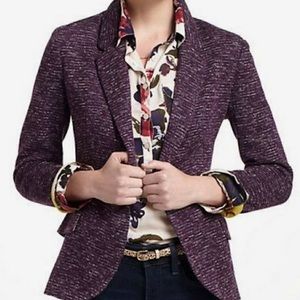 Anthropologie Cartonnier Dashes Knit Blazer Purple